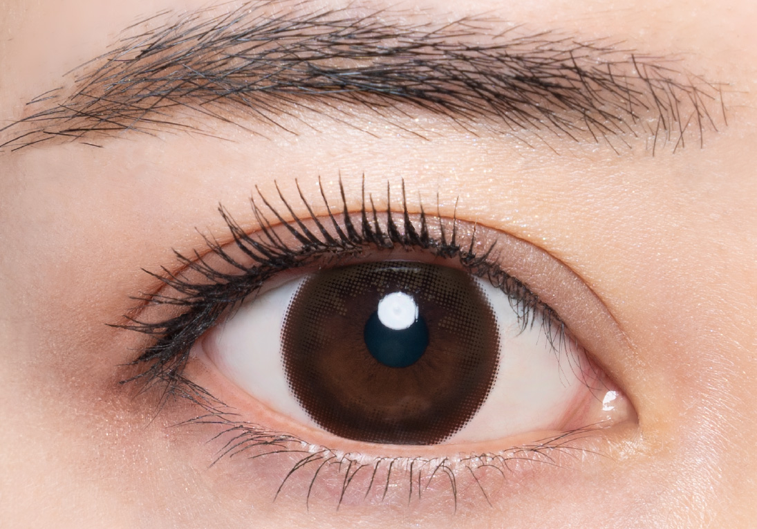 メメマールのトワイライトセピアを着用した目